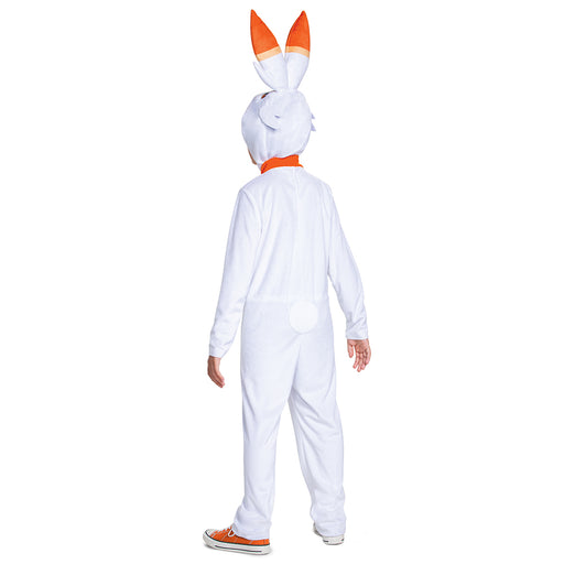 Disfraz de Scorbunny Pokémon infantil, enterito blanco con capucha y orejas (vista 2)