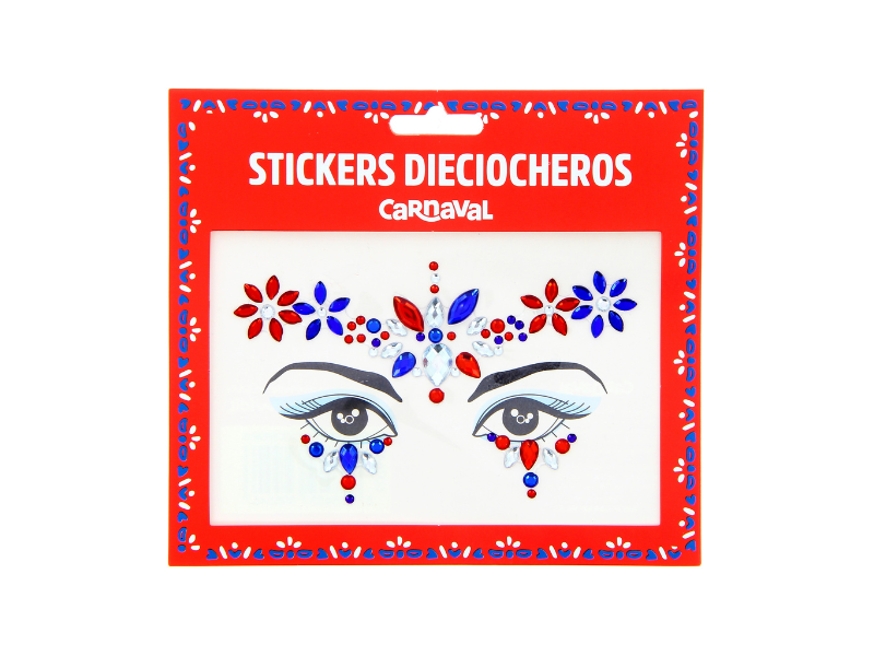 Brillos Para Cara Stickers Con Colores De Chile Para Fiestas Patrias