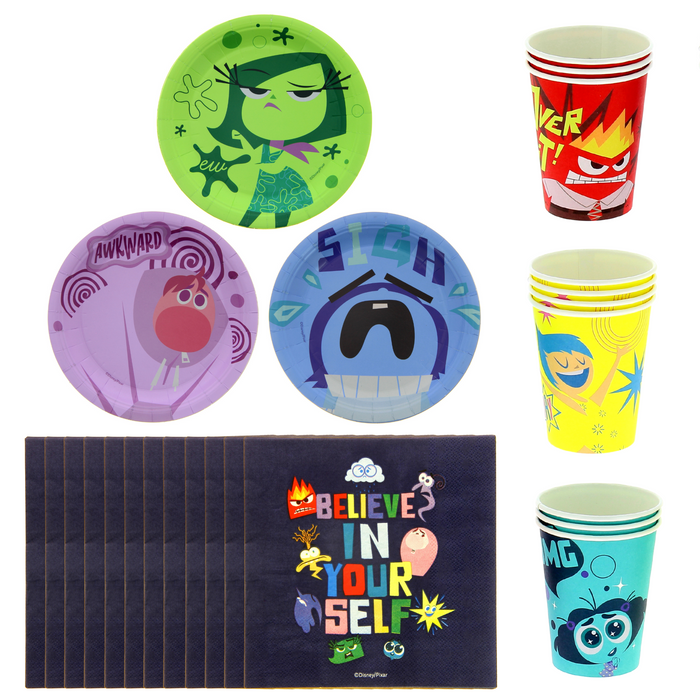 Cumpleaños Intensamente - Platos, Vasos Y Sevilletas