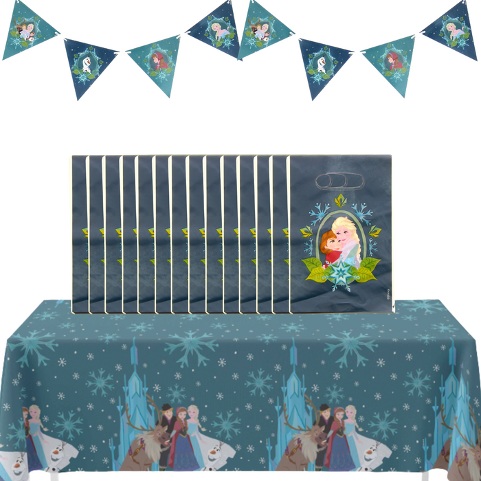 Cumpleaños Frozen - Bolsas de dulces, Banderín Y Mantel