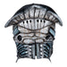 Máscara de látex Necro Sentinel con cuello, calavera biomecánica gris (vista 3)