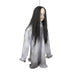Colgante de Halloween niña fantasma con pelo largo negro y vestido blanco (vista 2)