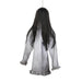 Colgante de Halloween niña fantasma con pelo largo negro y vestido blanco (vista 3)