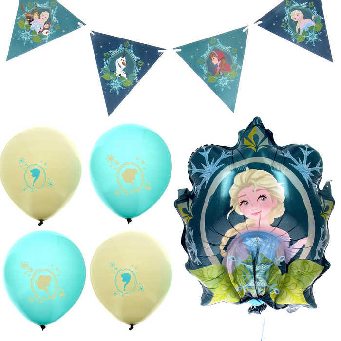 Cumpleaños Frozen - Banderín, Piñata Y Globos