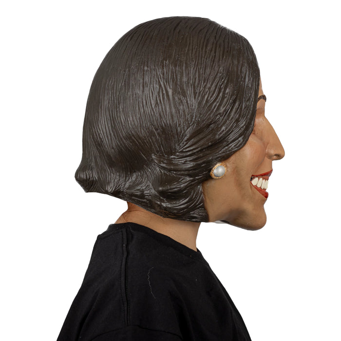 Máscara de látex de Kamala Harris sonriente con pelo oscuro (vista 3)