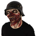 Máscara de látex de soldado zombie 1945 con casco y rostro ensangrentado (vista 2)