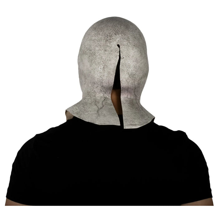 Máscara de látex Alien Invader con cuello, piel pálida y ojos rojizos (vista 3)
