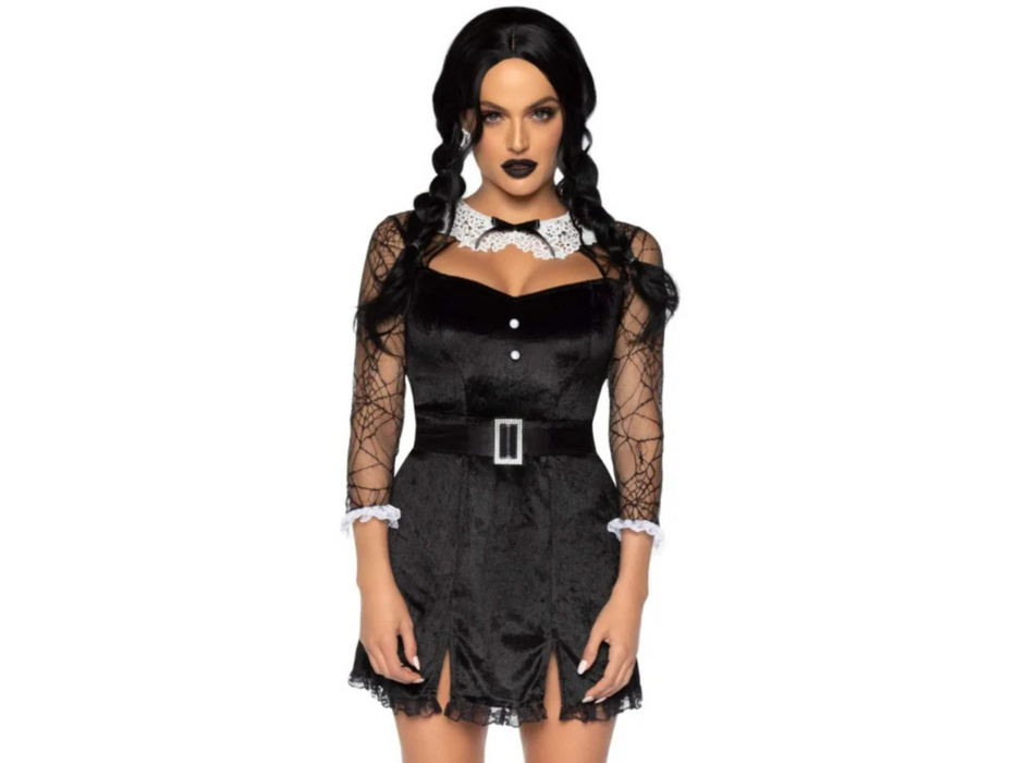 Disfraz Vestido Corto Negro Gotica Mujer