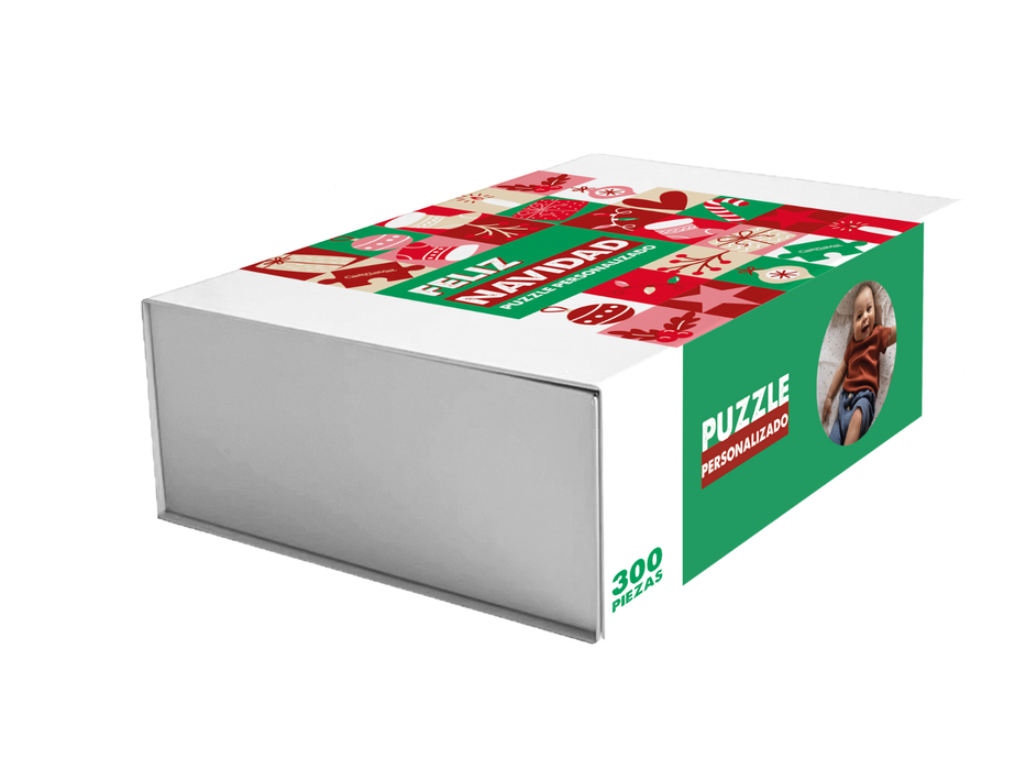 Puzzle Personalizable Redondo 300 Piezas Navidad