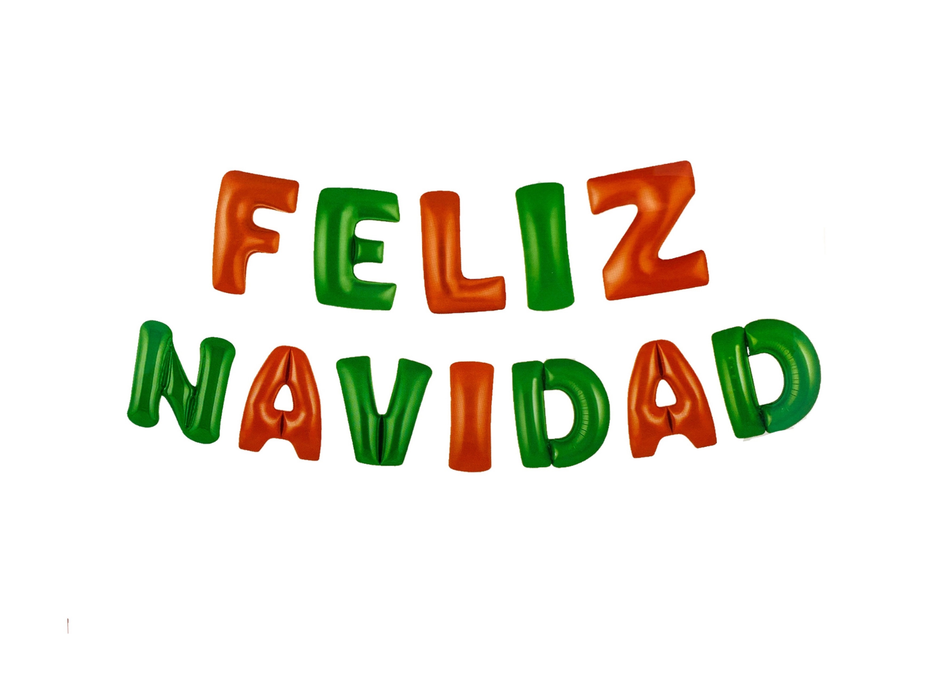 Set Globo Metalico 16 Feliz Navidad