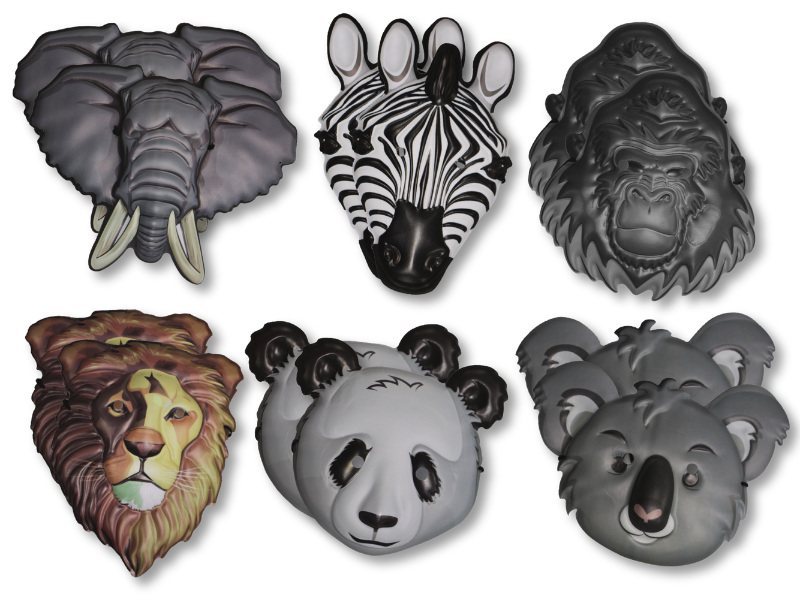 Pack 12 Mascaras Animales