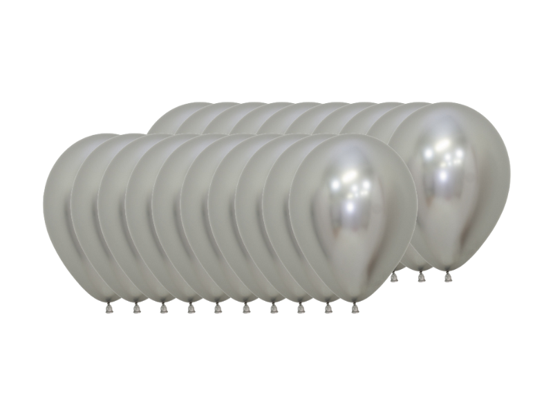 Pack 80 Globos Latex Premium R5 Reflex Plata