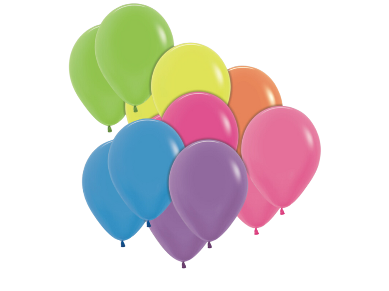 Pack 100 Globos Sempertex R9 Neon Surtido