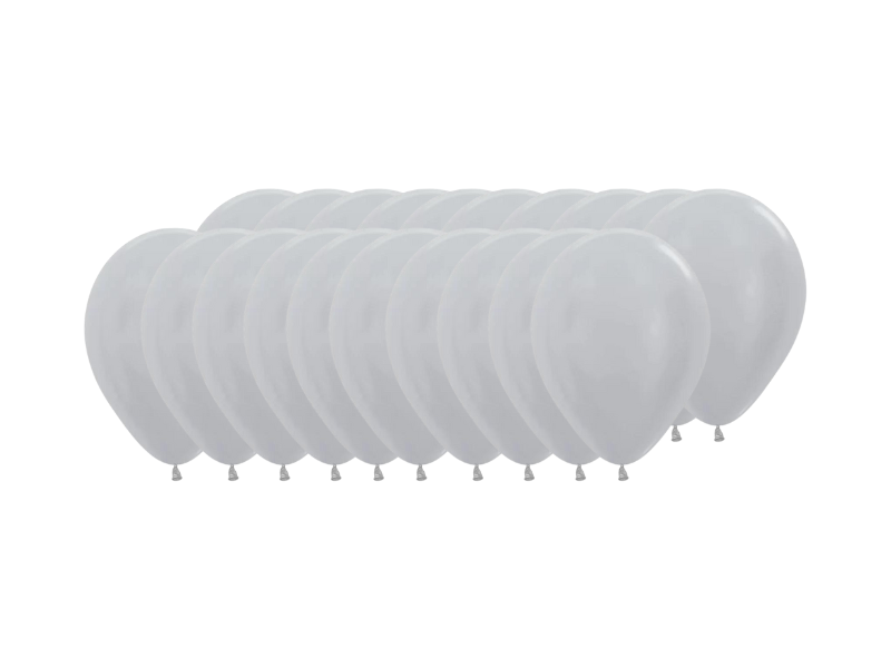 Pack 100 Globos Sempertex R9 Satin Plata