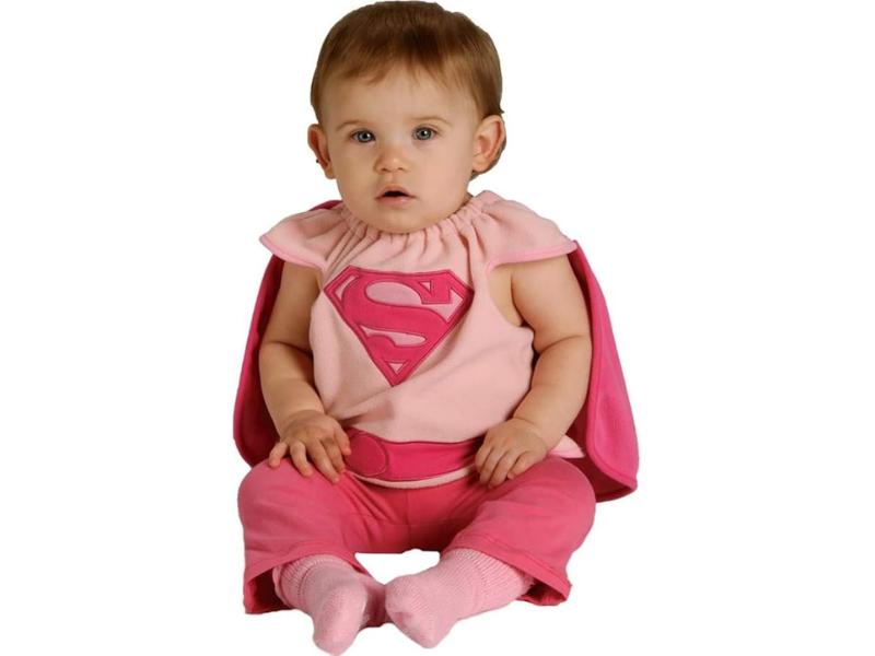 Babero Disfraz Rosado Supergirl Guagua