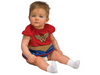 Pechera de disfraz Wonder Woman deluxe para bebé con falda