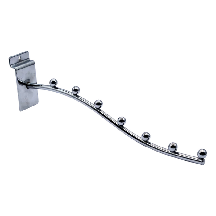 Pack Ganchos Cascada Metalico 7 Bolitas Para Panel Ranurado X 20 Unidades