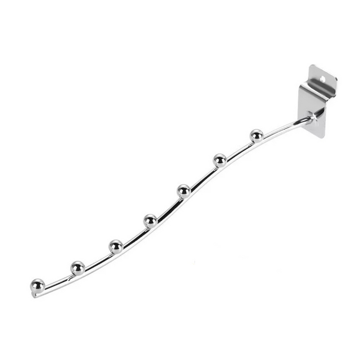 Pack Ganchos Cascada Metalico 7 Bolitas Para Panel Ranurado X 20 Unidades