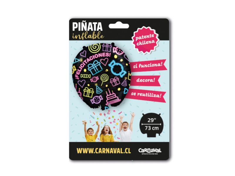 Piñata Inflable Neon + Dulces Virales