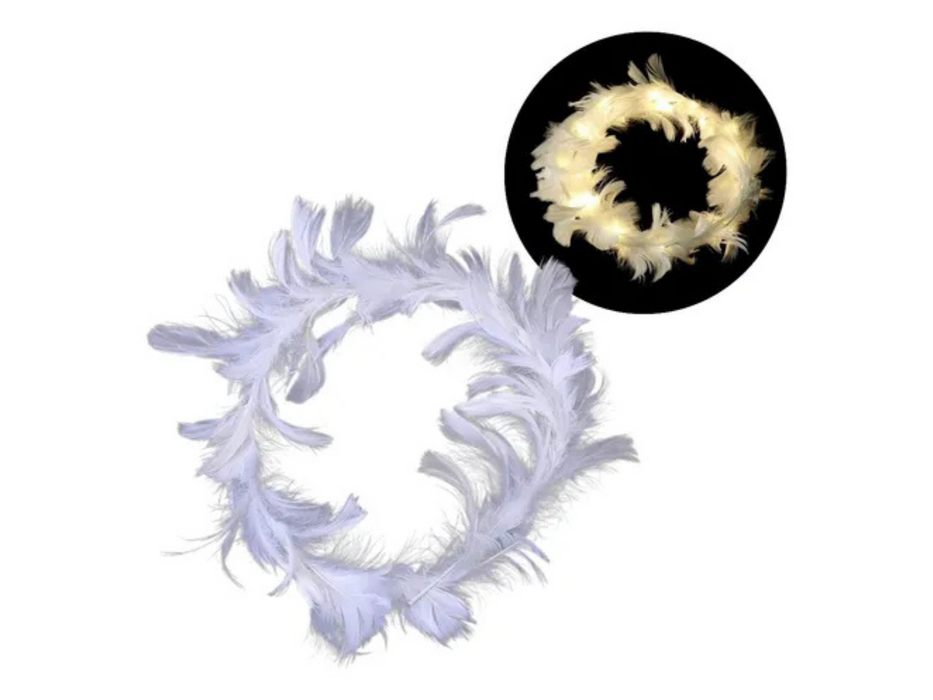 Tocado de Plumas LED Blanco