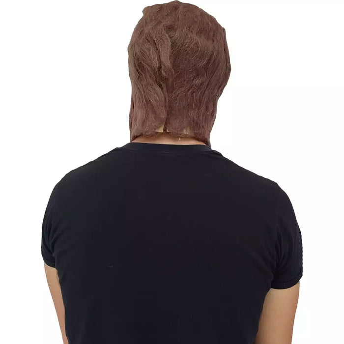Máscara de látex The Wolf Man, hombre lobo clásico con pelo café (vista 3)