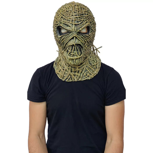 Máscara de látex de Eddie The Wicker Man de Iron Maiden con textura de mimbre (vista 2)