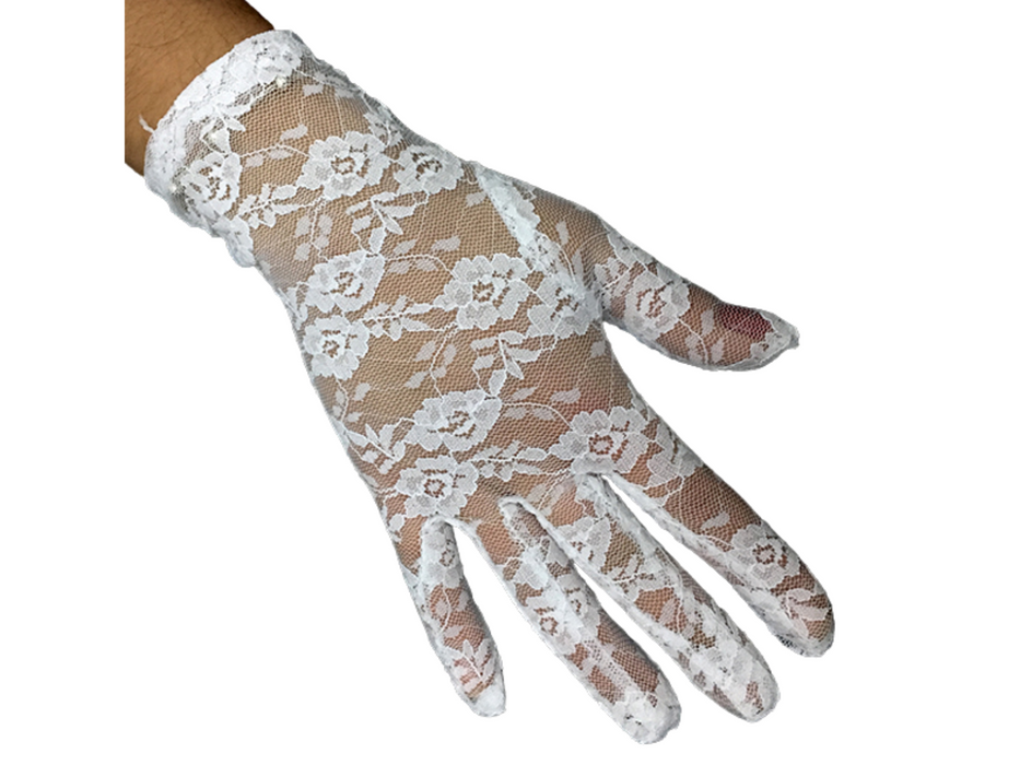 Guante Encaje 21 Cm Blanco X1Par