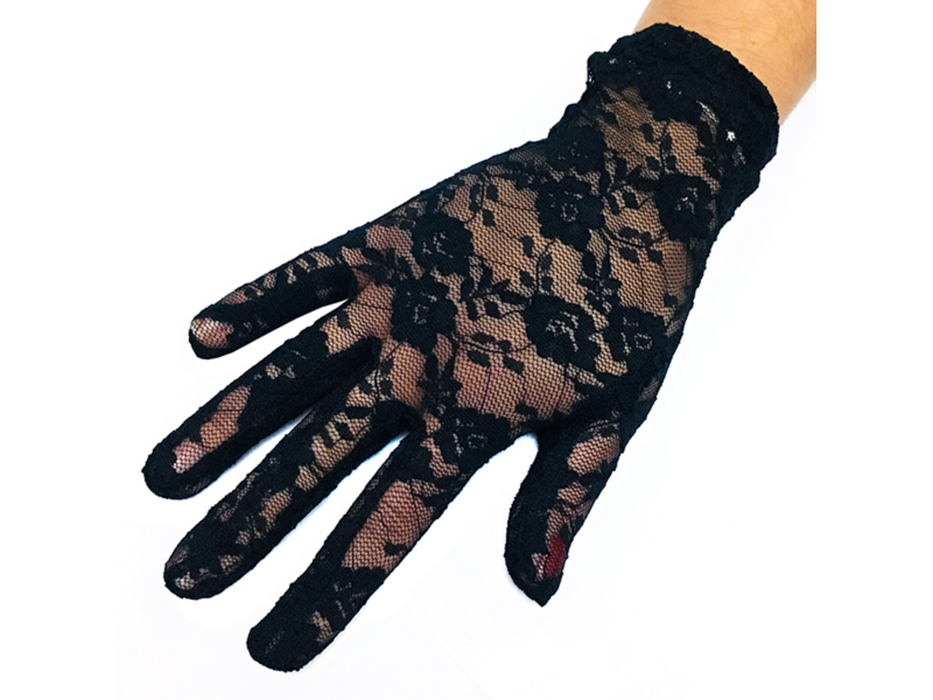 Guante Encaje 21 Cm Negro X1Par