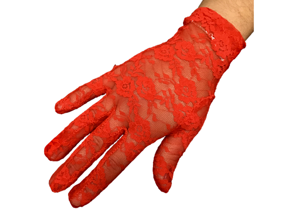 Guante Encaje 21 Cm Rojo X1Par