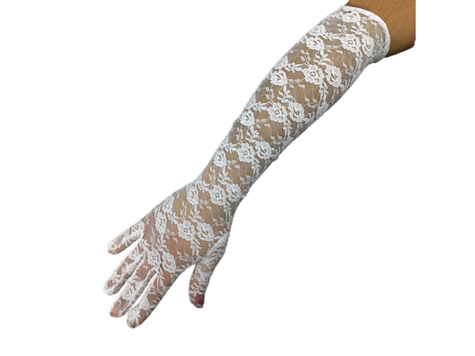 Guante Encaje 45 Cm Blanco X1Par