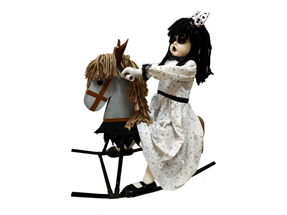 Muñeca En Caballo Mecedor Animatronics 72Cm