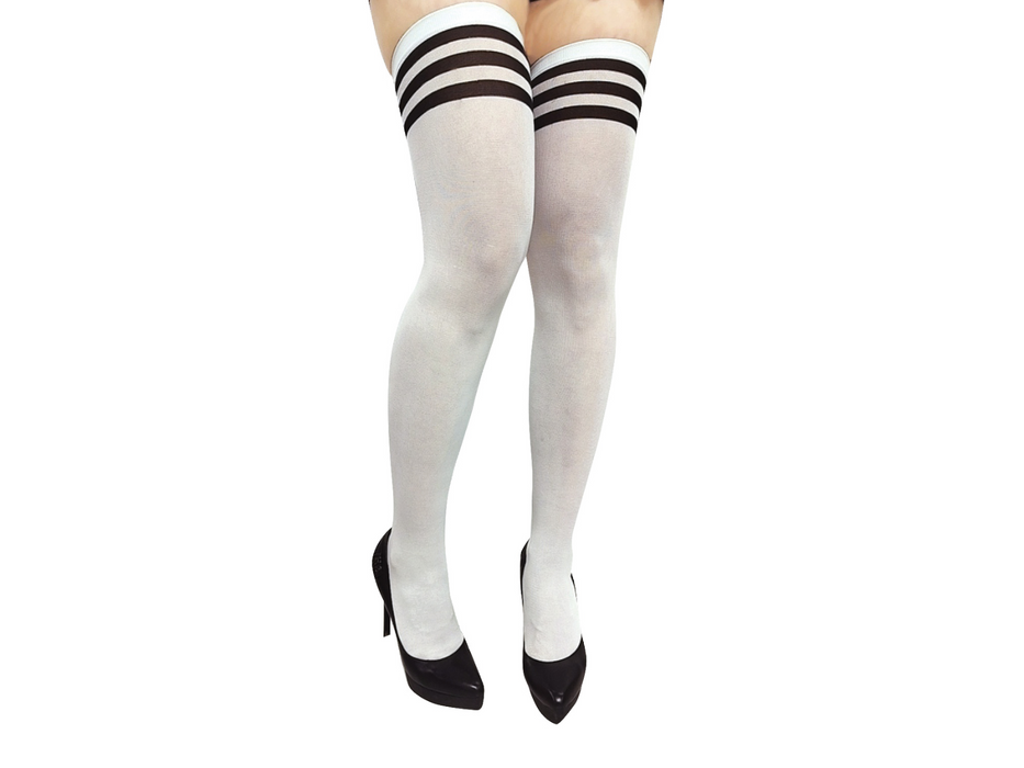 Panty Blanco Rallas Negras