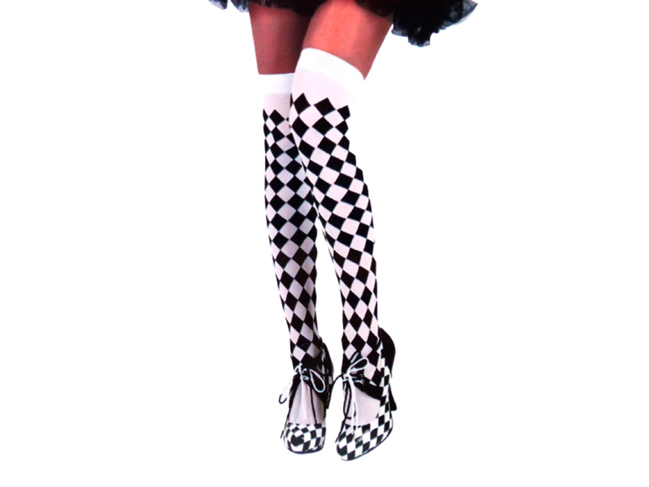 Panty Cuadrille Blanco Con Negro