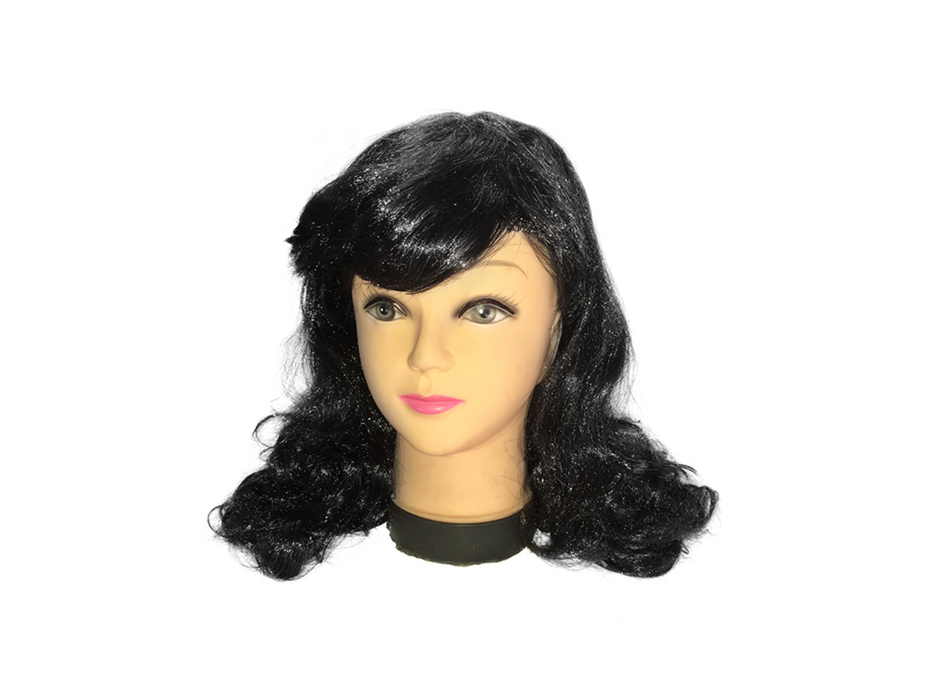 Peluca Crespa 60Cm Negro