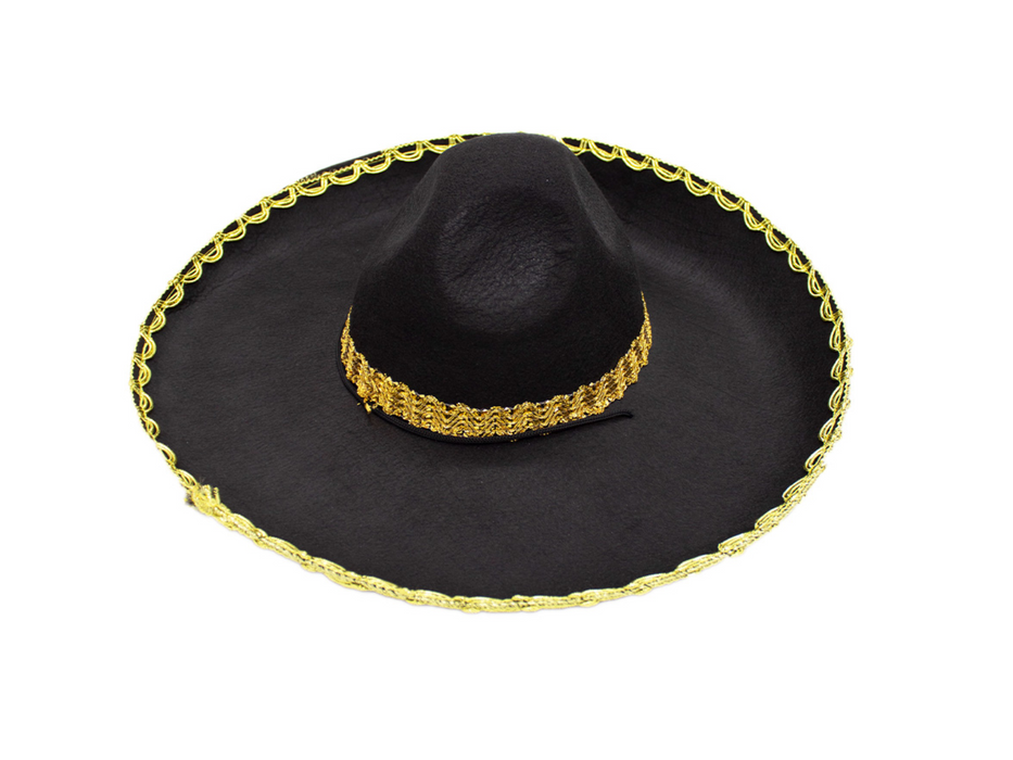 Sombrero Mexicano Negro Mediano