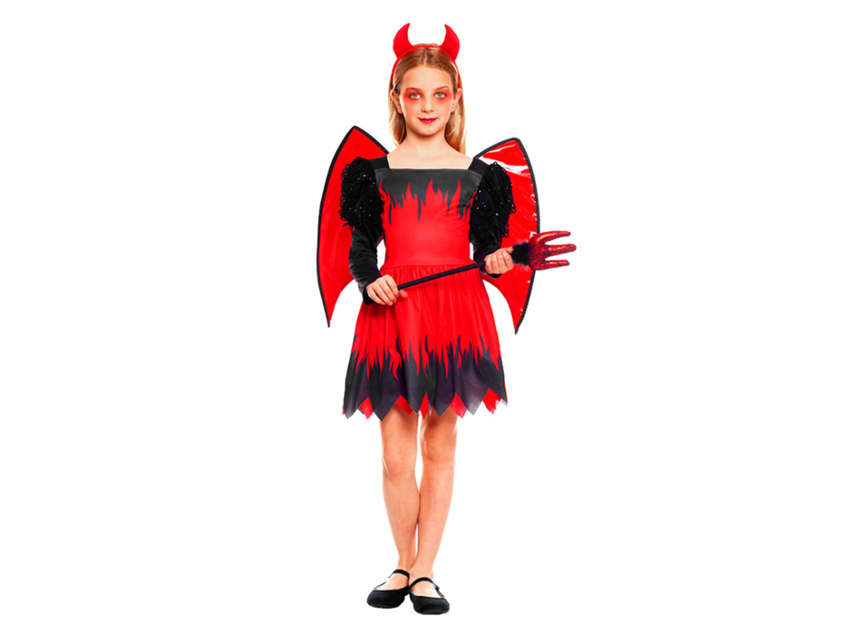 Disfraz Diablita Con Alas Niña