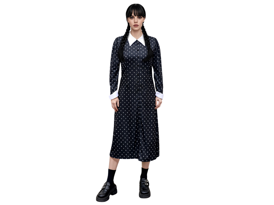 Disfraz Merlina Vestido Negro Mujer