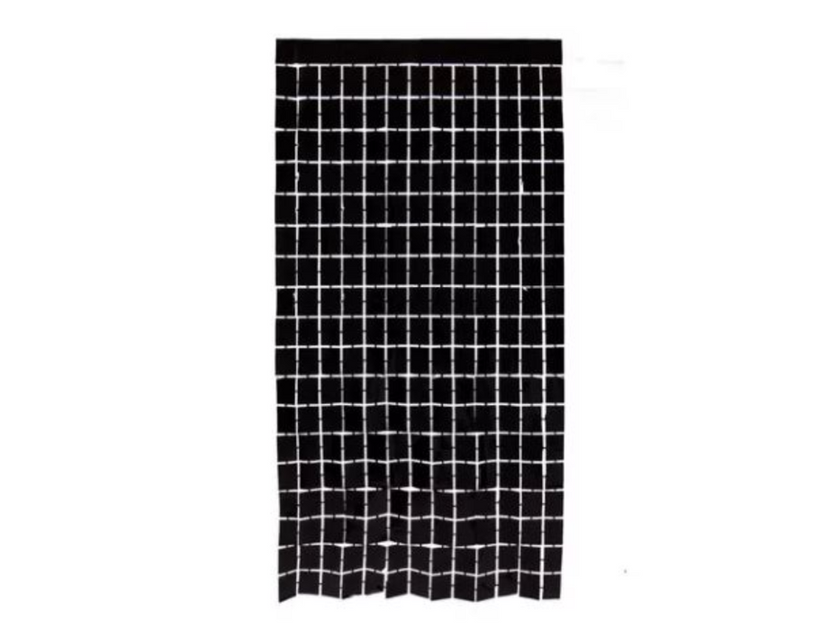 Cortina Metalica Cuadritos 1X2M Negro
