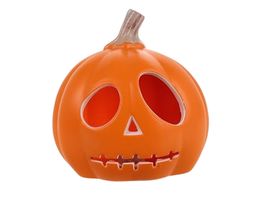 Calabaza Con Luz Ojos Redondos 13 Cm