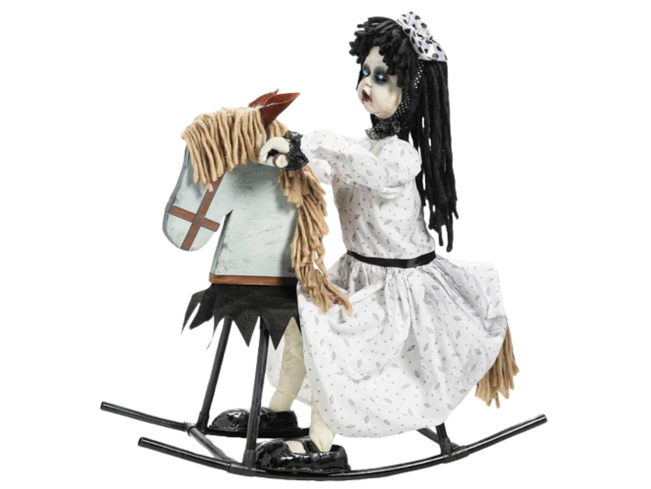 Animatronic Muñeca Con Caballo Mecedor 72 X 65 Cm