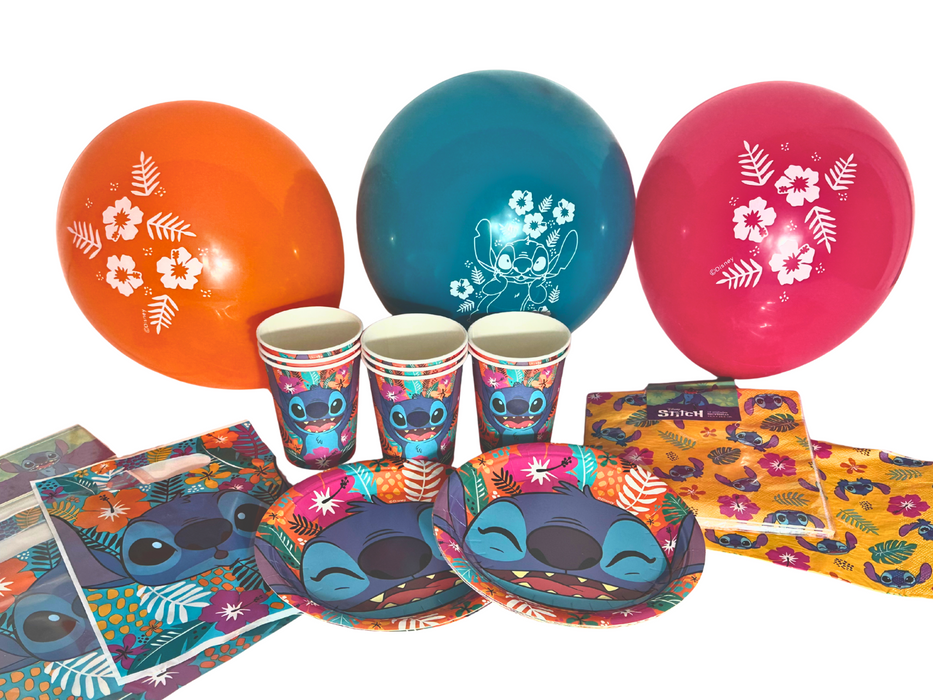 Pack Cumpleaños Stitch Simple Para 20 Personas