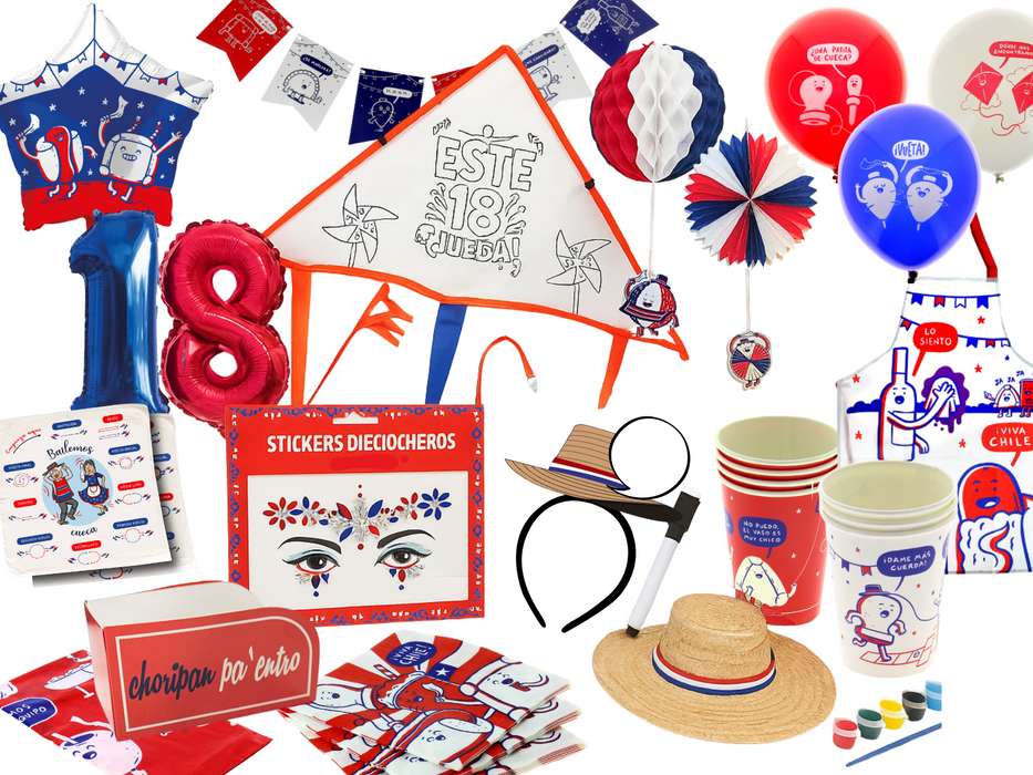 Pack De Cotillon Dieciochero - Fonda Completa