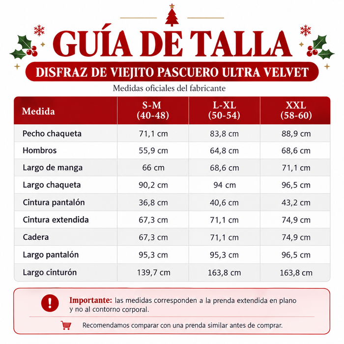 Disfraz Viejito Pascuero Ultra Velvet