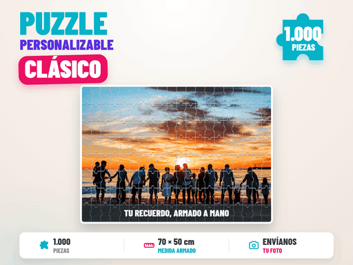 Puzzle Personalizable Clásico 1000 Piezas 70 x 50 cm - Tu recuerdo armado a mano, envía tu foto