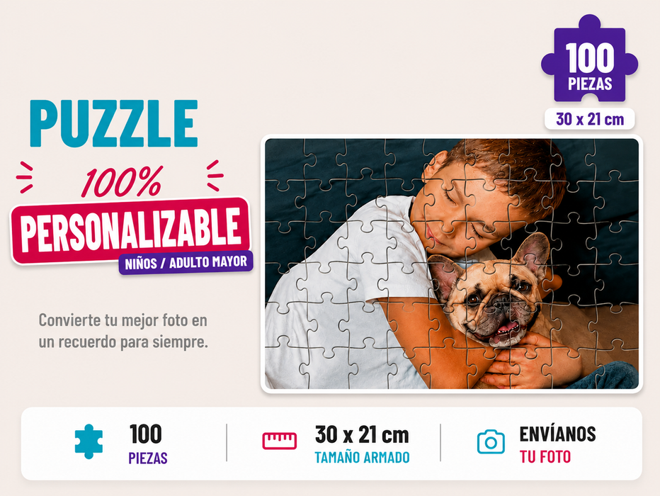 Puzzle Personalizable De 100 Piezas (30 X 21 cm)