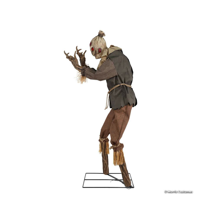 Animatronic espantapájaros de 237 cm con ropa rasgada y manos de ramas