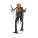 Animatronic espantapájaros quemado de 213 cm con cabeza de calabaza iluminada, sobre fondo blanco