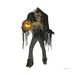 Animatronic esqueleto encorvado de 213 cm con ropa rasgada y calabaza iluminada