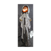 Animatronic hombre calabaza de 180 cm con capucha y túnica gris, foto real en tienda