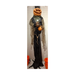 Animatronic hombre calabaza de 210 cm con túnica negra, gasa y calabaza en la mano, foto real en tienda